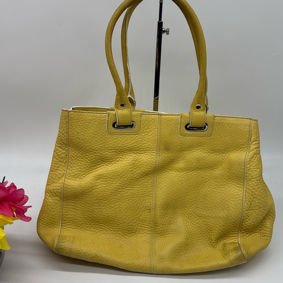 Levenger Handbags - Levenger Yellow Soft Pebble Leather Shoulder Bag MCB7607R